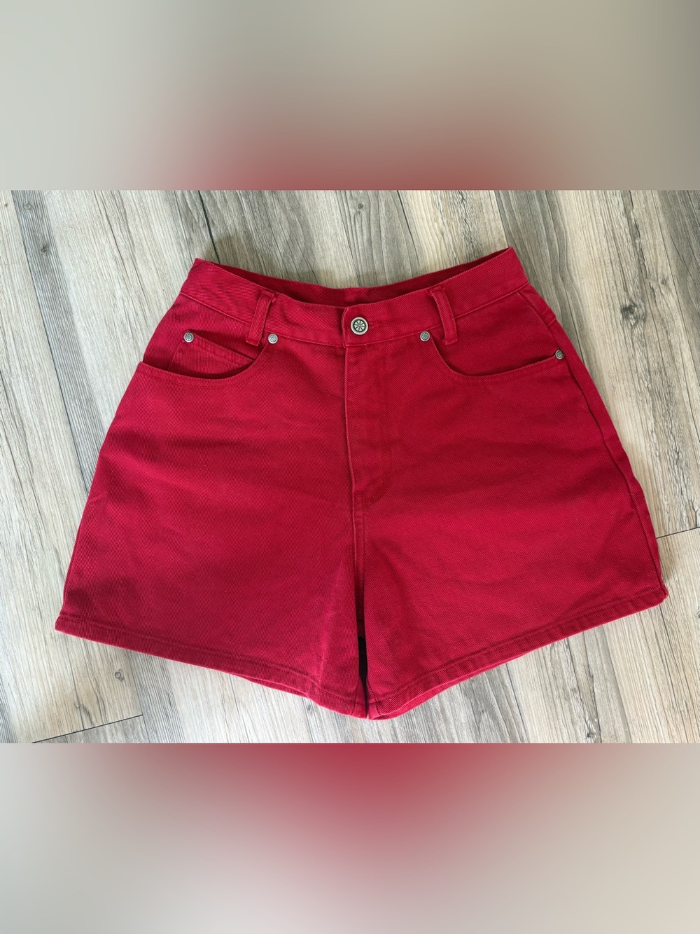 High-Waisted Red Women’s Shorts